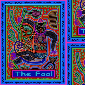 Tarot Card "The Fool" - Design 1663434 - Orange Blue Pink Green Violet - 14 x 16 repeat