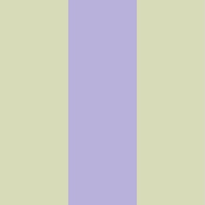 Broad Vertical Awning Cabana Stripes in lilac purple and soft sage green  - 6 inch stripes six inch pastel