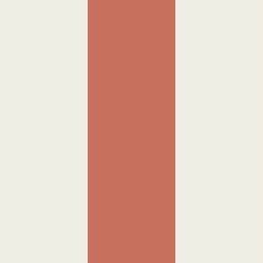Broad Vertical Awning Cabana Stripes in Burnt Orange and Eggshell White - 6 inch stripes six inch