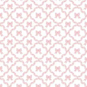 Small Benjamin Moore Pink Bow Ribbons with Alabaster White accents on Plain White #FFFFFF Background