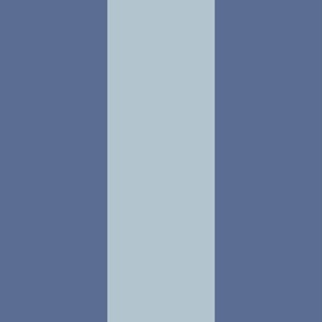 Broad Vertical Awning Cabana Stripes in Pastel Blue and Slate Dark Blue  - 6 inch stripes six inch
