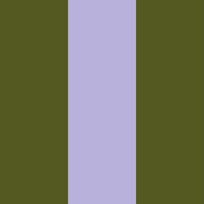 Broad Vertical Awning Cabana Stripes in Dark Forest Green and Lilac Purple - 6 inch stripes six inch