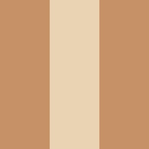 Broad Vertical Awning Cabana Stripes in Taupe Tan Brown and Light Camel Brown - 6 inch stripes six inch