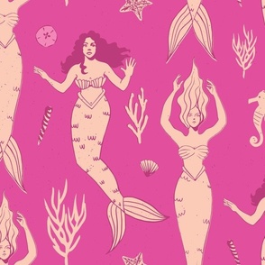 Mermaid Party in Hot Pink and Peach