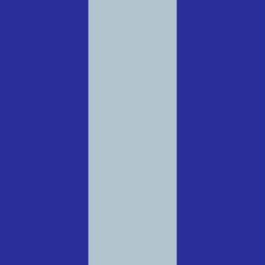 Broad Vertical Awning Cabana Stripes in Bright Blue and Dusky Smokey Pastel Blue - 6 inch stripes six inch