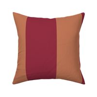 Broad Vertical Awning Cabana Stripes in Terracotta Tan and Deep Rose Red  - 6 inch stripes six inch