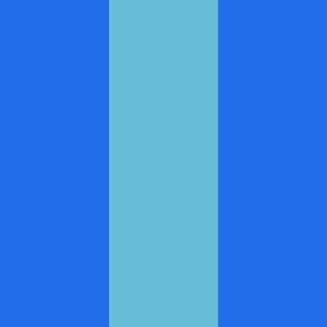 Broad Vertical Awning Cabana Stripes in Bright Blue and Turquoise - 6 inch stripes six inch