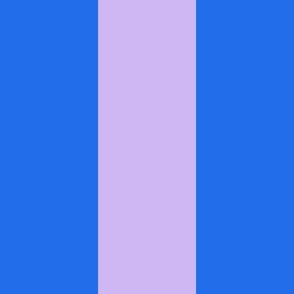 Broad Vertical Awning Cabana Stripes in Bright Blue and Lilac Purple  - 6 inch stripes six inch