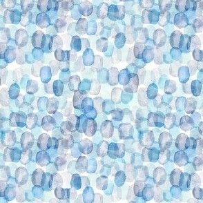  Blue Abstract Watercolor Circles - Ditsy - Lighter Version Beach Coastal Nautical