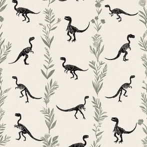 Dinosaur stripes sage L