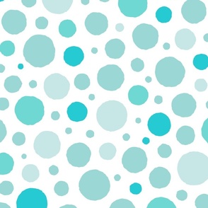 XL Tonal Aqua Blue Bubble Dots
