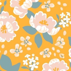 Oriental birds and wintersweet flower buds and roses collection_14_yellow
