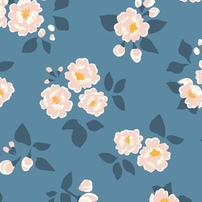 Oriental birds and wintersweet flower buds and roses collection_23_blue