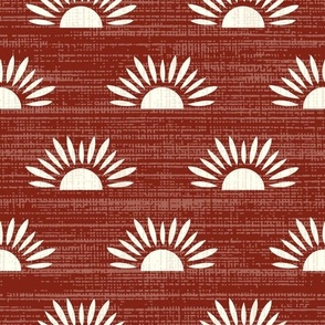 Rustic Bohemian Suns Umber, Large Scale