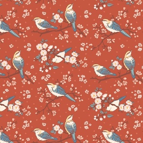 Oriental birds and wintersweet flower buds and roses collection_32_BRICK