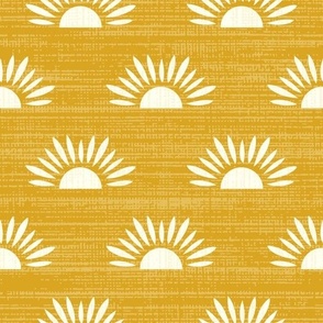 Rustic Bohemian Suns Goldenrod, Large Scale