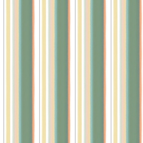 Rainbow Stripes / Medium / Orange, Yellow, Green, White, Baby Pink