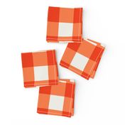 Mango Orange Gingham Check Large Pattern - Classic Country Chic Fresh and Modern Design for Home Decor and Apparel