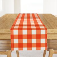 Mango Orange Gingham Check Large Pattern - Classic Country Chic Fresh and Modern Design for Home Decor and Apparel