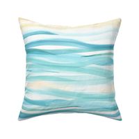 Sand And Waves Abstract Suggestive Hand Painted Watercolor Horizontal Pattern Design