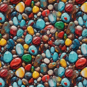 Glazed Pebble Collage ,   mural , medium 