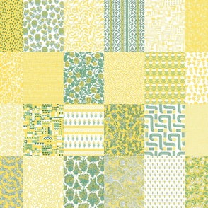 Yellow + Green Cheater Quilt (One Yard)