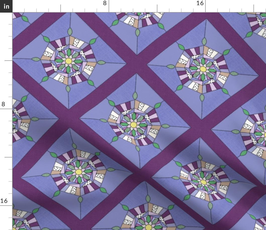  Crafty Flower Quilt Pattern On Purple