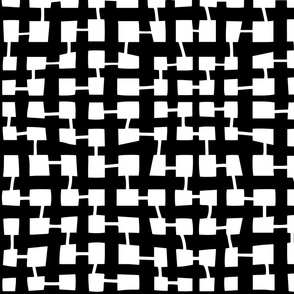 Abstract Geometric Intersecting Lines Textured Black and White