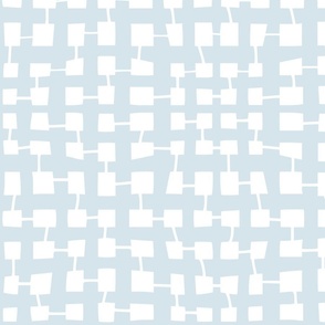 Abstract Geometric Intersecting Lines Textured Icy Blue and White