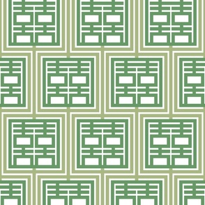 Double happiness geometric/green/medium