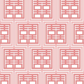 Double happiness geometric/strawberry pink/medium