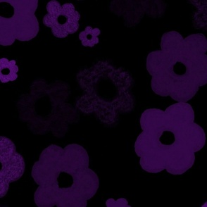 Boho flowers (purple in black)