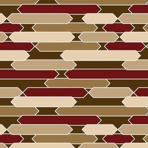 modern geometric tabs, burgundy, brown, tan, cream, horizontal