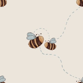 Simple Bumble Bees (Beige) (Oversized/Jumbo)(24")