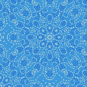 Kaleidoscope Cascade in Blue and Cream