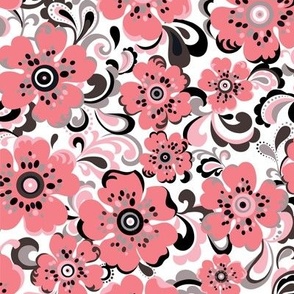 Floral Whimsy MEDIUM - Pink Tuxedo