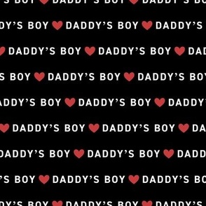 Minimalist Father's Day - daddy's boy text and hearts design red white black