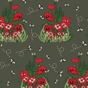 POPPIES and BEES - medium