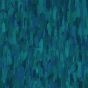 impressionist daubs navy teal, blue-green, olive, aqua, texture, abstract, painterly, modern