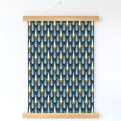 Art Deco Geometry Blue Small