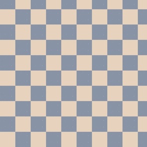 Checkered Symmetry: A Pattern Design of Contrasting Squares, Textured blue