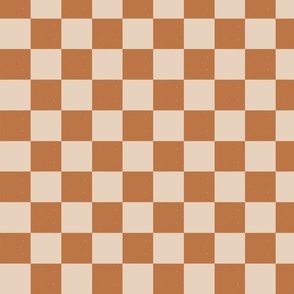  Checkered Symmetry: A Pattern Design of Contrasting Squares, Terracotta