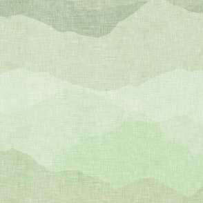 Abstract Mountain Landscape with green to light green ombre effect