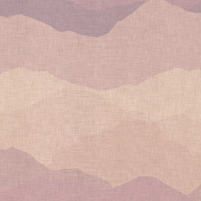 Abstract Mountain Landscape with mauve to light pink ombre effect
