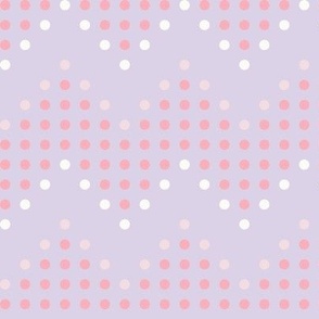 Flamestitch Dot 5 3 Inch ~ bedroom wallpaper ~ lilac ~ pink ~ white ~ polka dot ~ Easter ~ Spring ~ Summer