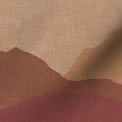 Abstract Mountain Landscape with dark brown to oat ombre effect