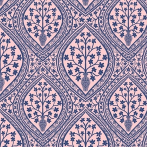 Pink and Blue Southern Traditional Hand Drawn Design