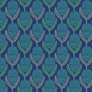 graphic bold florals dark blue green