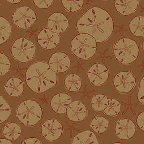 (XL) Sand dollars old gold brown 24x36-02