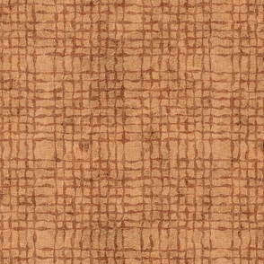 Rustic Woven Checks: Hand-drawn open weave in terracotta